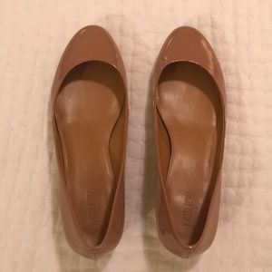 J. Crew Factory Metallic-Heel Patent Ballet Flats